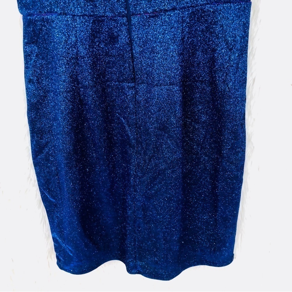 Lulus Sensation Blue purple shift glitter body con mini dress womens XS prom - Picture 11 of 16